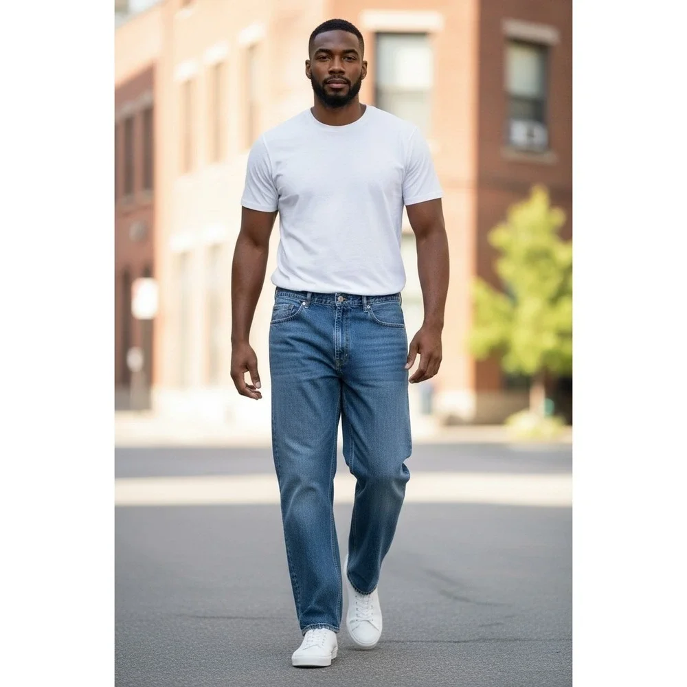Levi's 550 Men's Relaxed Blue Denim jeans Pants size 38x30 Straight Work